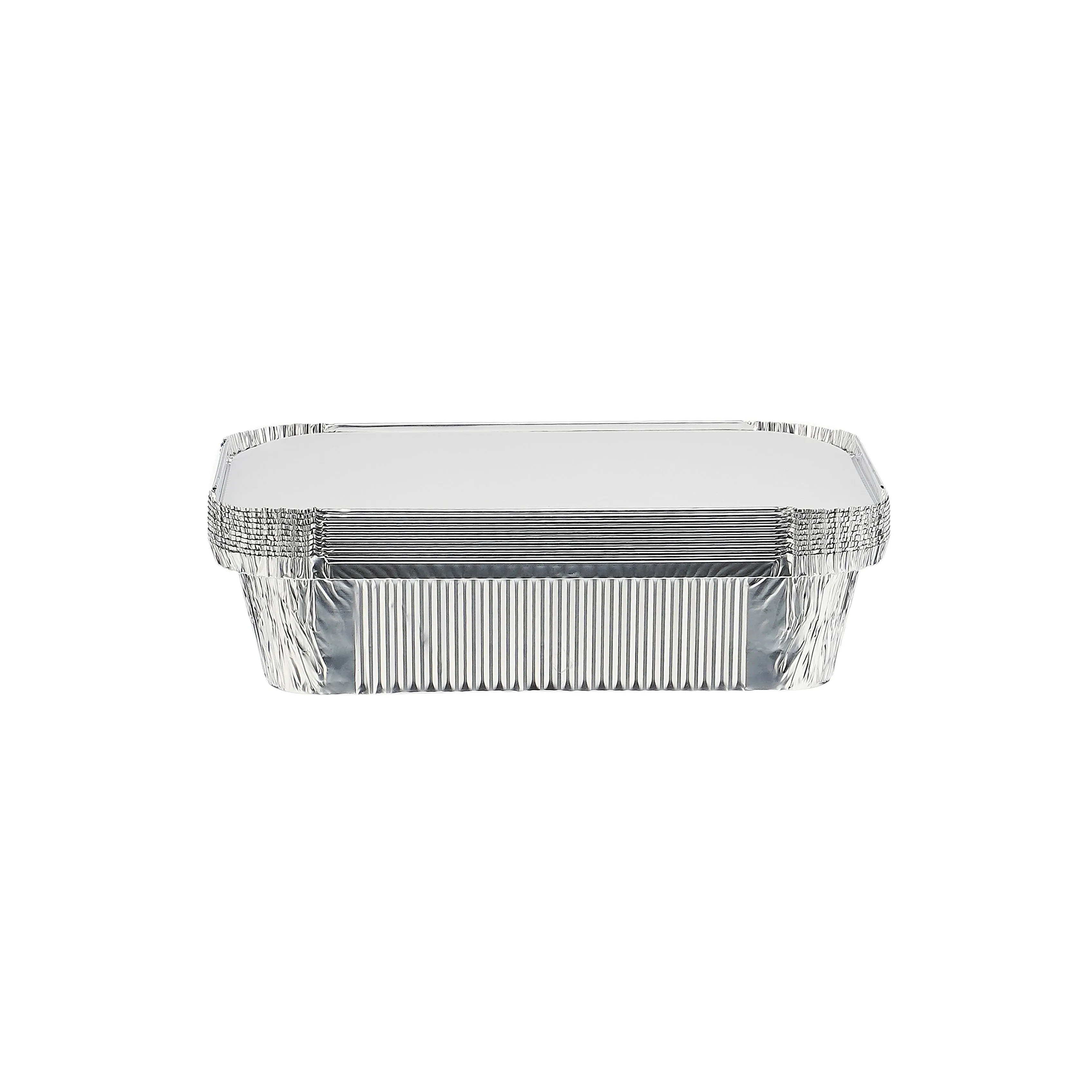 10 Pieces Aluminum Containers with Lid  83185 ( 1850 CC ) 260 x 192 x 50 Mm