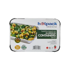 10 Pieces Aluminum Containers with Lid  8389 ( 890 CC )
