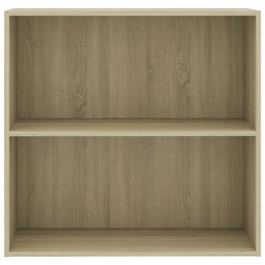 2-Tier Book Cabinet Sonoma Oak 80x30x76.5 cm Engineered Wood