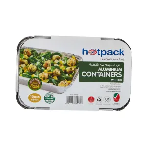 240 Pieces Hotpack Aluminium Container with Lid-197*124*46mm