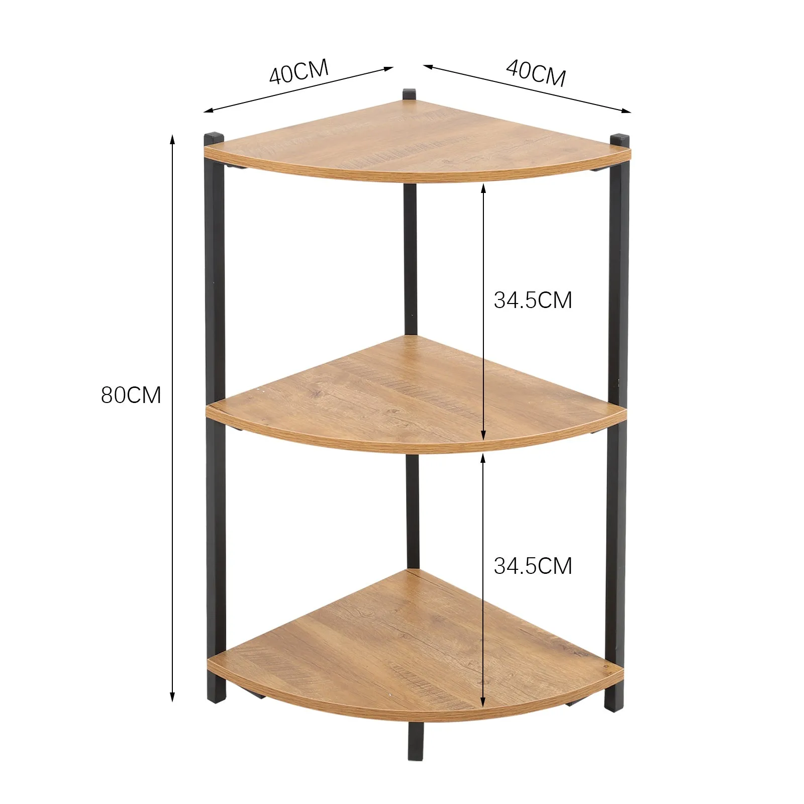 3/4 Shelves Triangle Corner Shelf Rack Bookcase Storage Unit