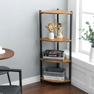 3/4 Shelves Triangle Corner Shelf Rack Bookcase Storage Unit
