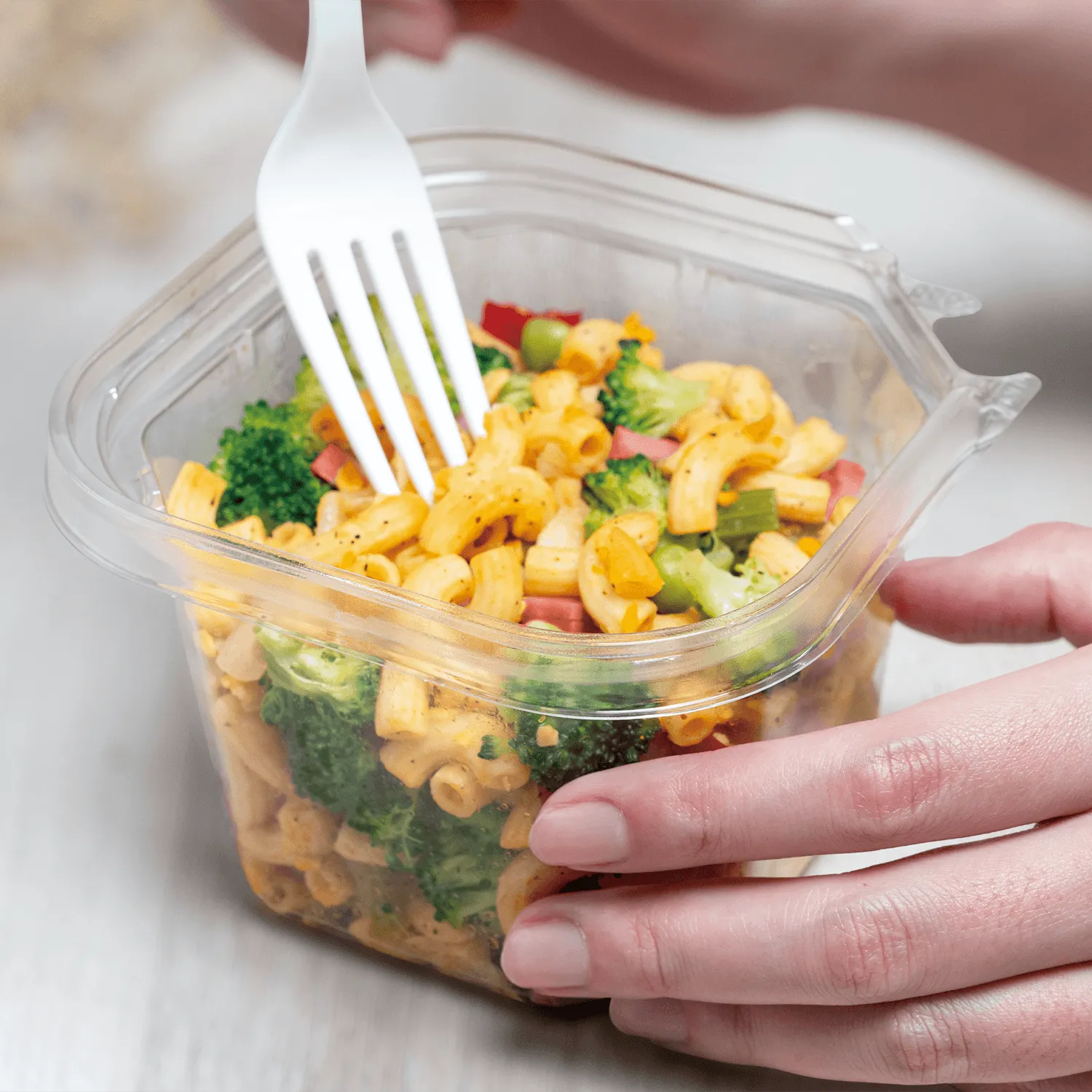 [400 ct] 16 oz PET Tamper Resistant Square Container, Clear