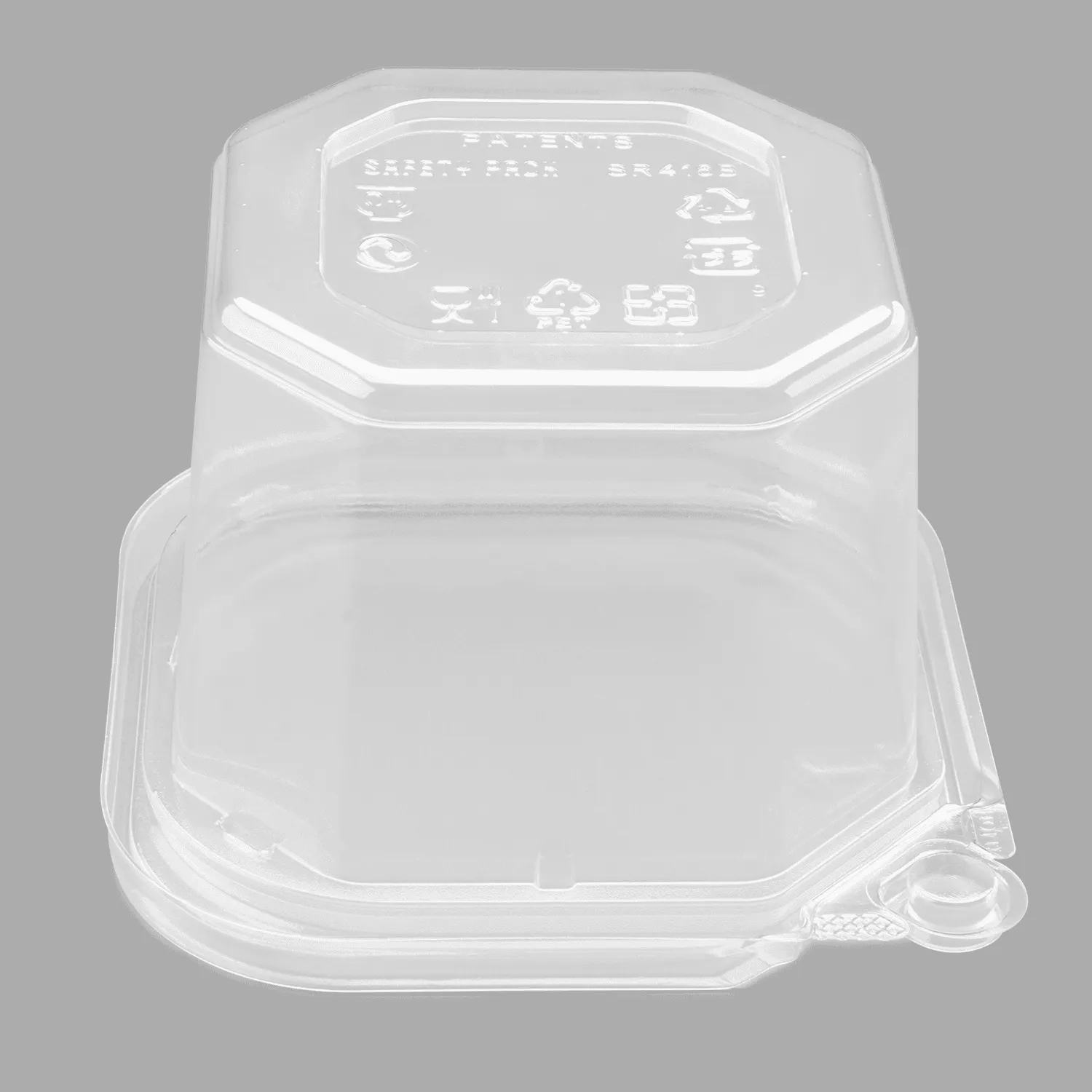 [400 ct] 16 oz PET Tamper Resistant Square Container, Clear