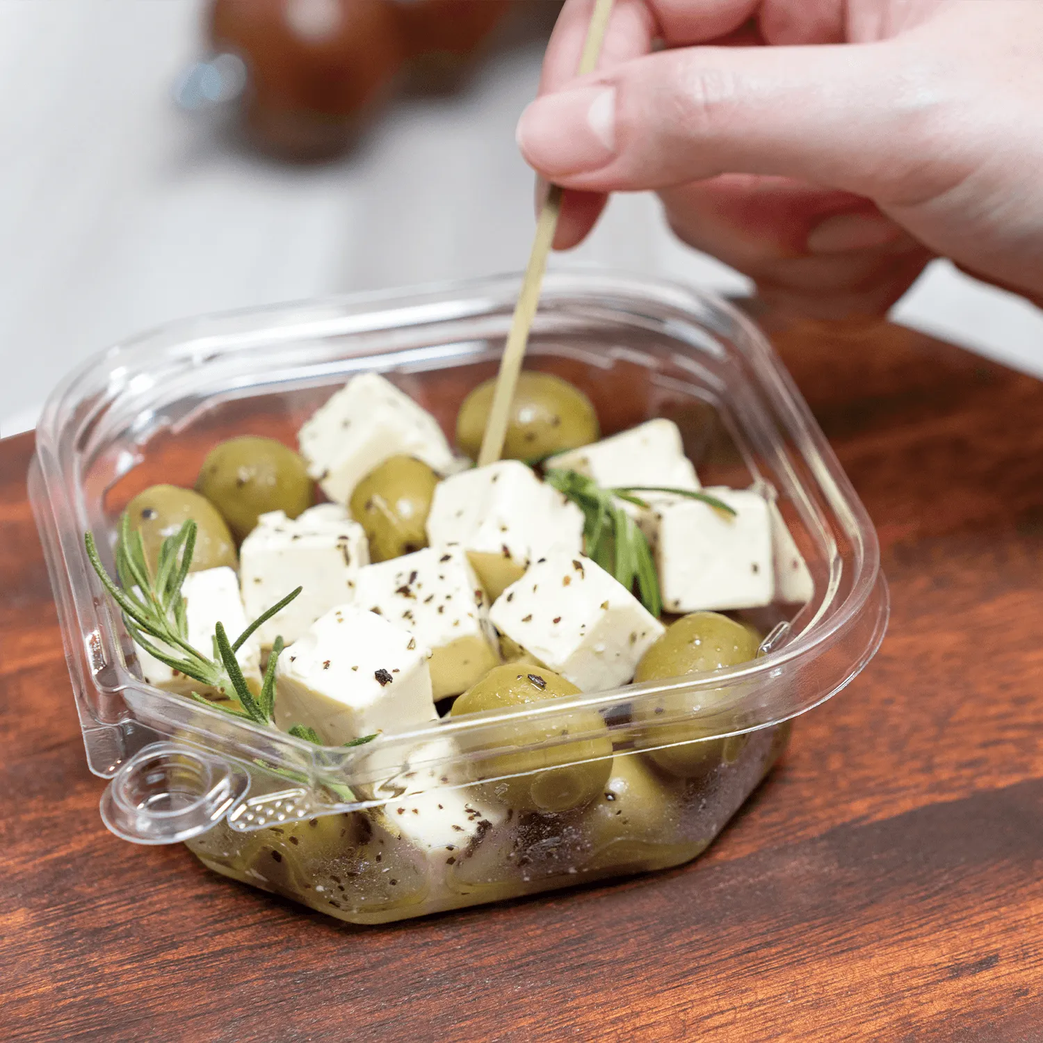 [400 ct] 8 oz PET Tamper Resistant Square Container, Clear
