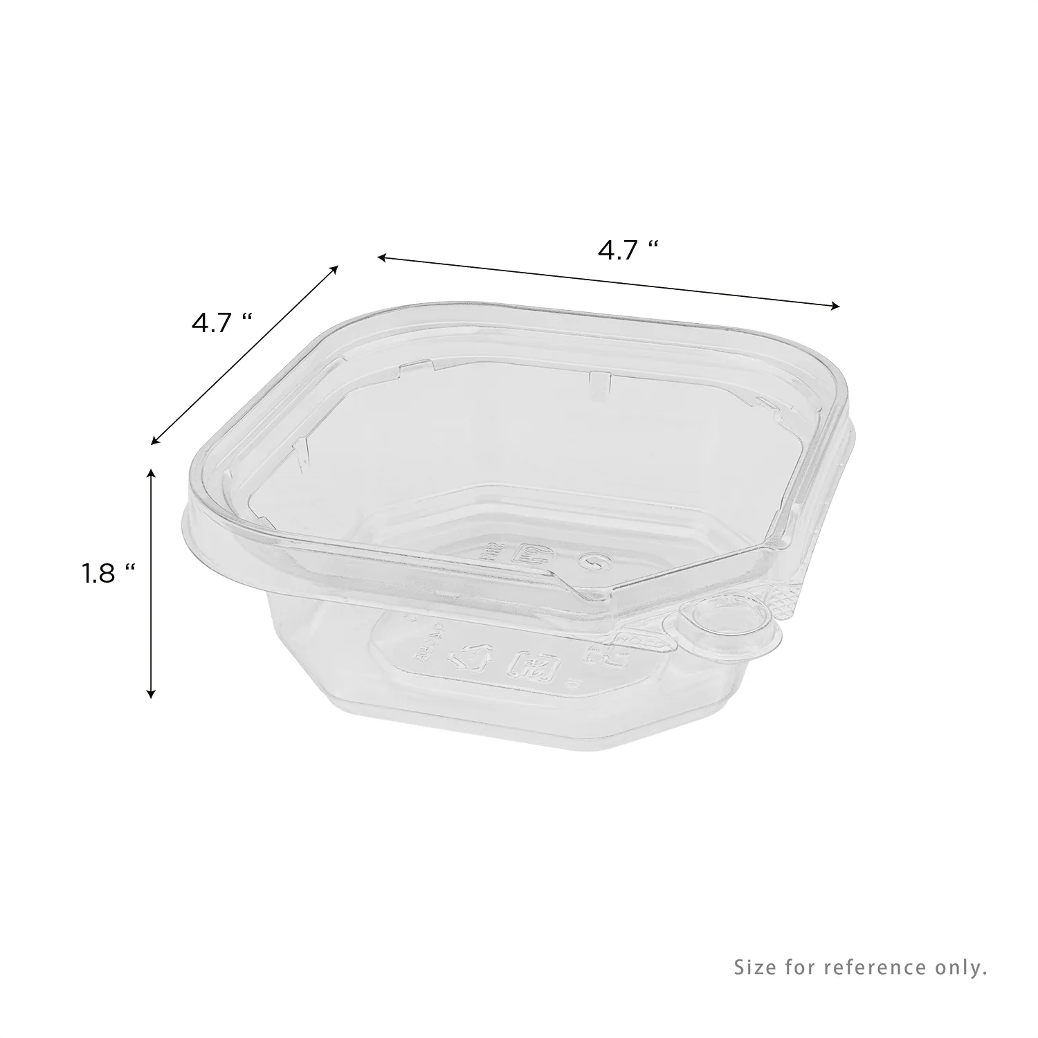 [400 ct] 8 oz PET Tamper Resistant Square Container, Clear