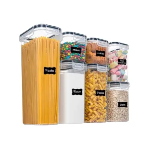 Airtight Food Storage | 7-Piece Kitchen Containers Set with Labels