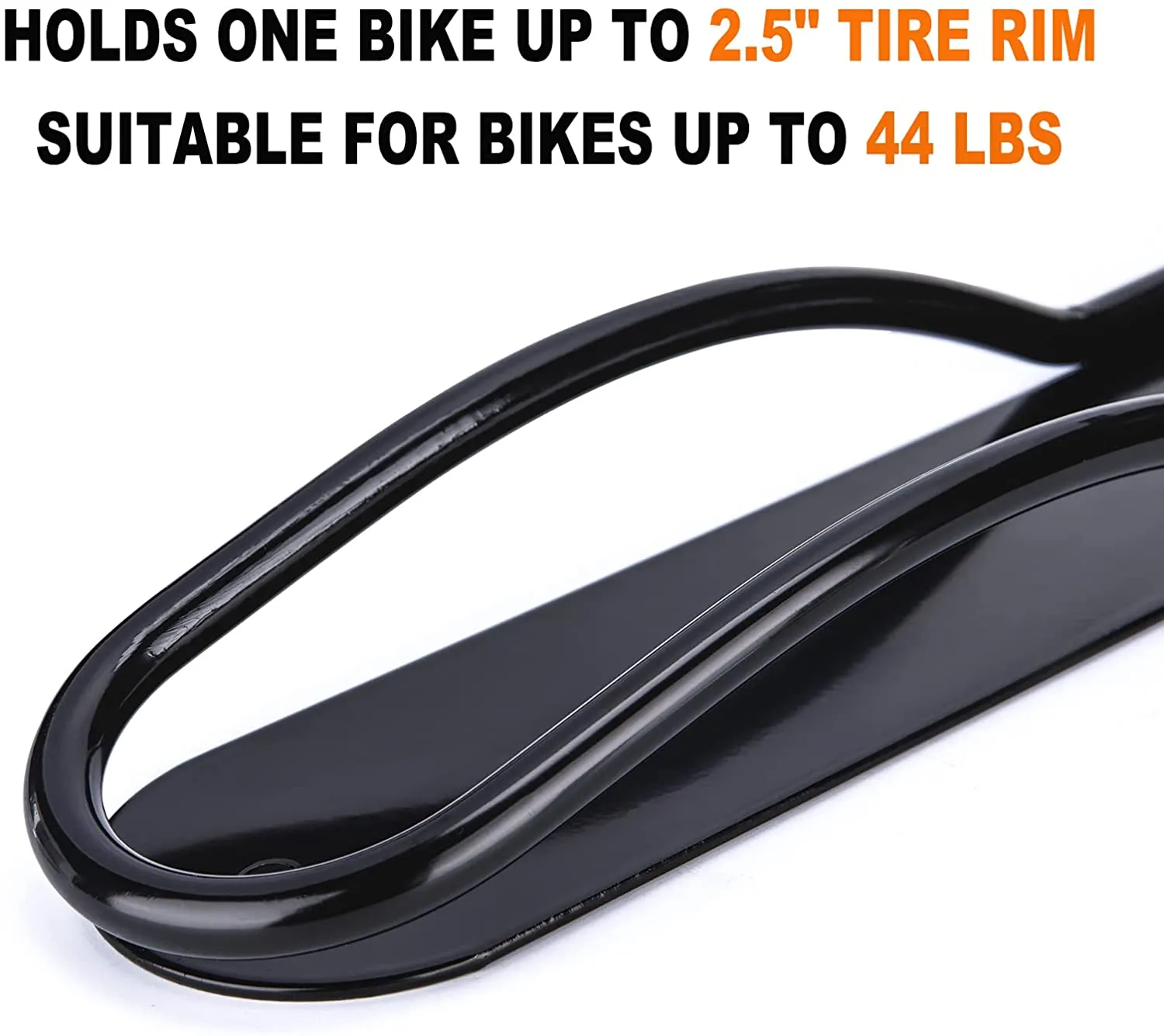 Bike Wall Mount Rack with Tire Tray - Bicycle Storage Rack Easy to Install - Space Saver Holder, Hook for Road, Mountain or Hybrid Bikes
