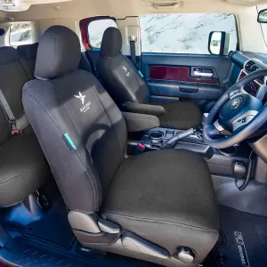 Black Duck Canvas Black Seat Covers suits VW Caddy Van 2010-12/2015 WITH Airbags