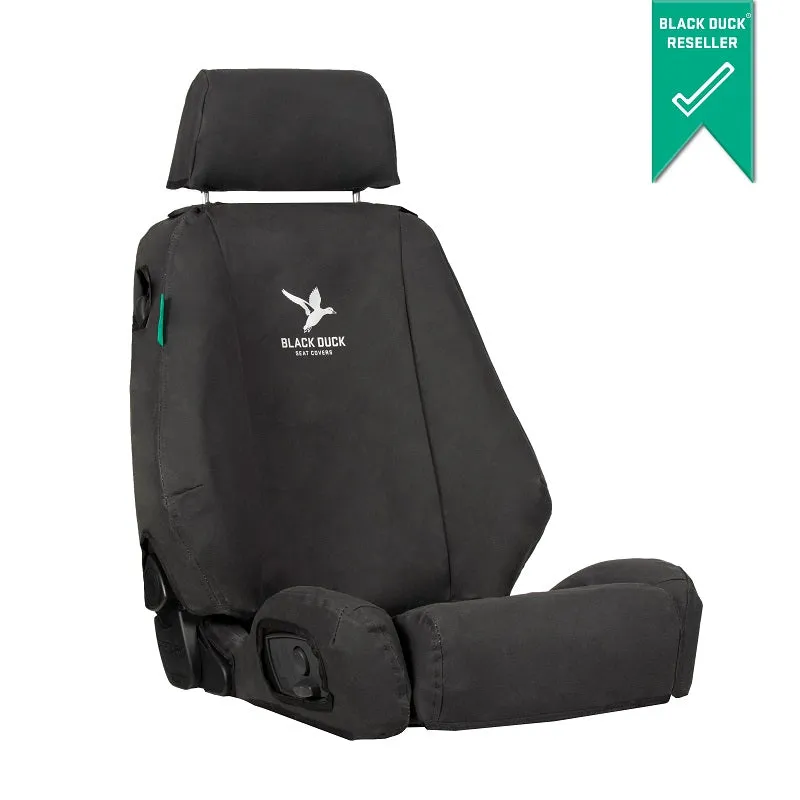 Black Duck Canvas Black Seat Covers suits VW Caddy Van 2010-12/2015 WITH Airbags