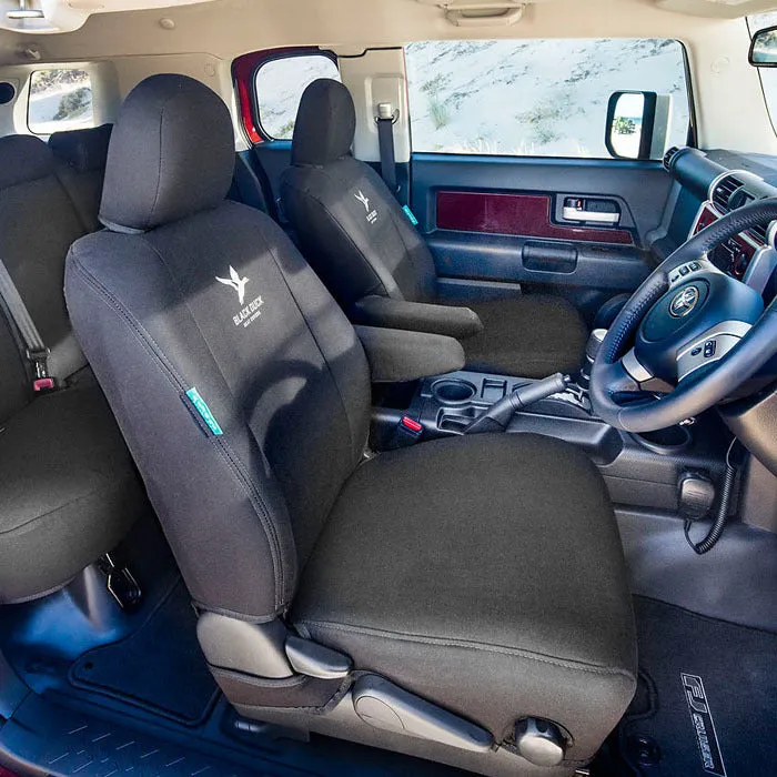 Black Duck Canvas Black Seat Covers suits VW Caddy Van 2010-12/2015 WITH Airbags