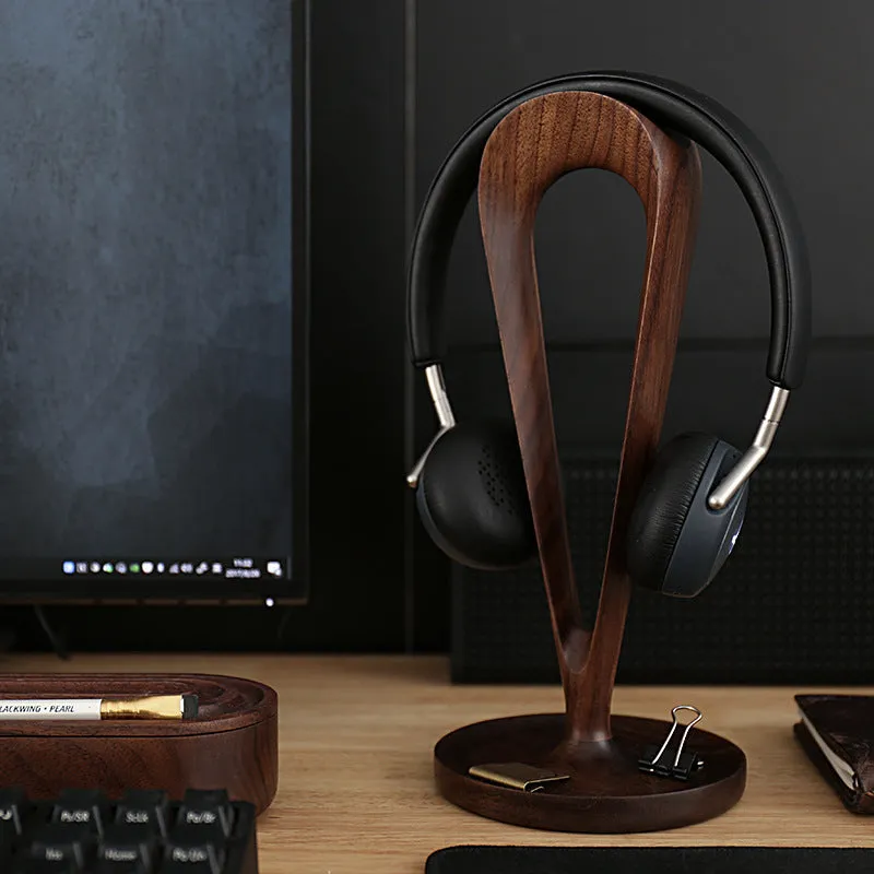 Black Walnut Earphone Stand