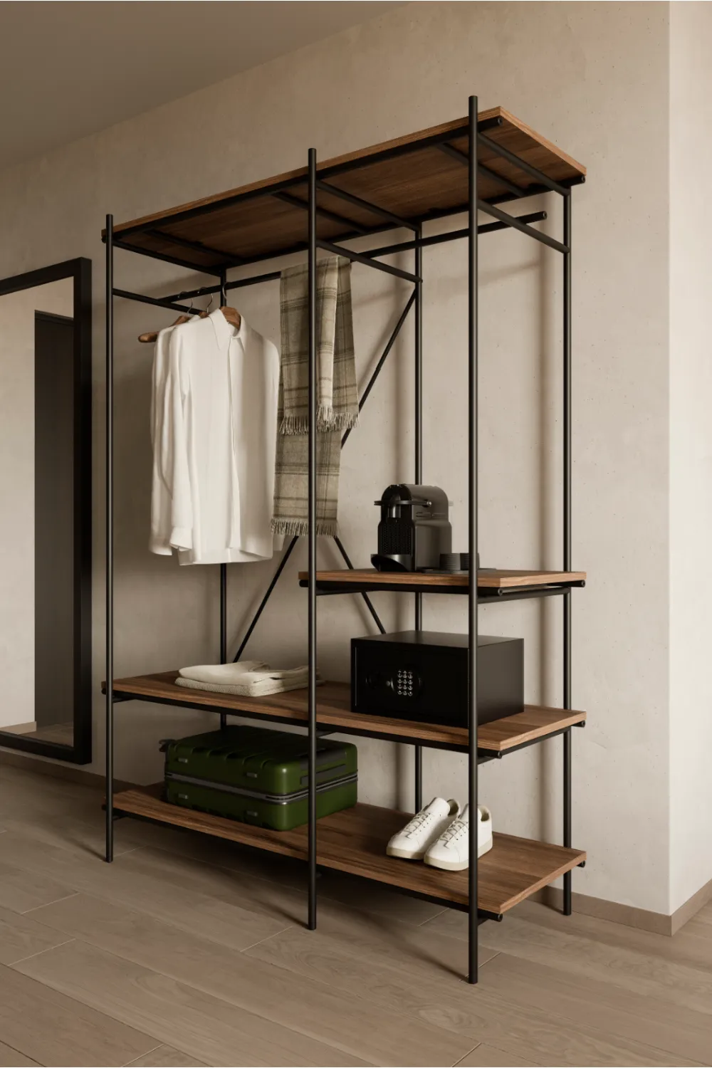 Brown Teak Hanging Rack | Ethnicraft Oscar