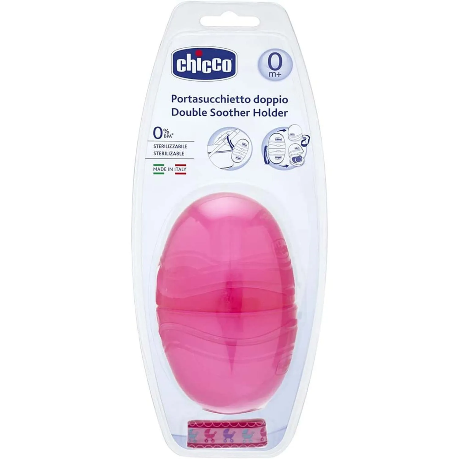 CHICCO DOUBLE SOOTHER HOLDER PINK