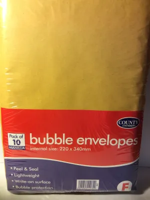 County bubble Jiffy bags int-F-220x340mmX10-20%code-152