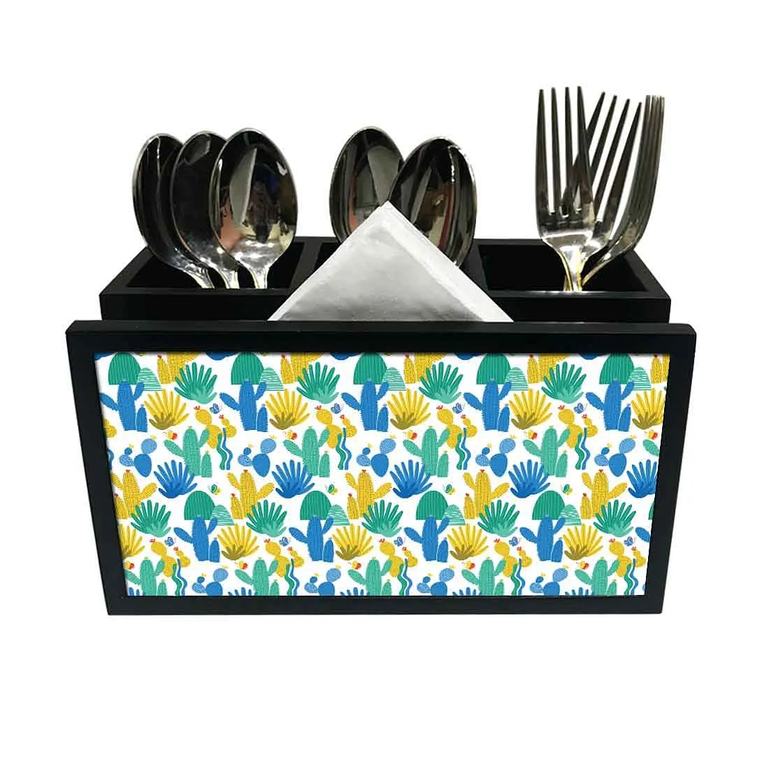 Cutlery Tissue Holder Napkin Stand -  Cactus Design