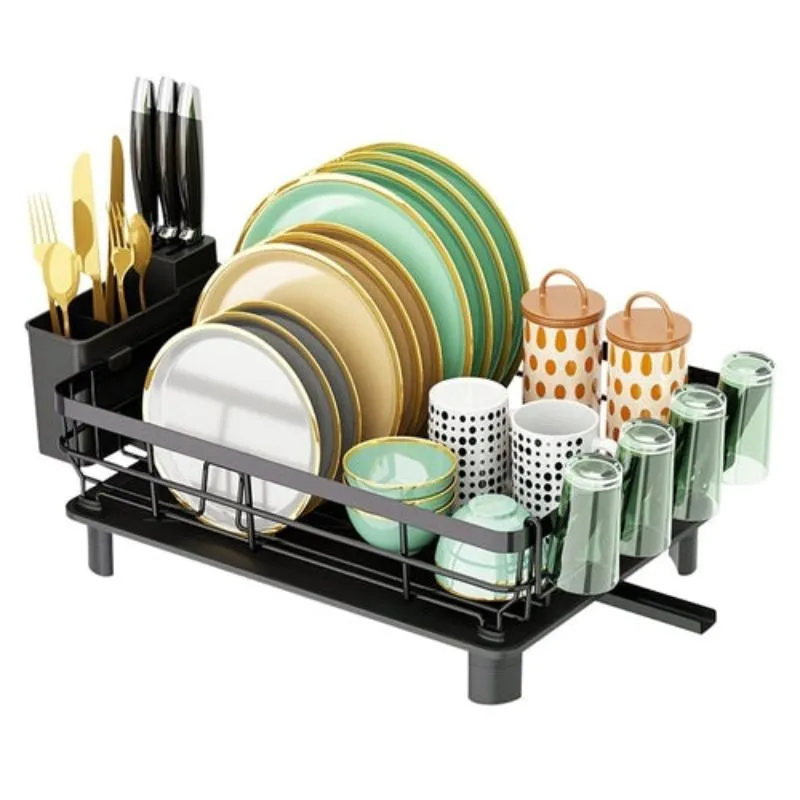 Dish Drying Rack Drain Board Utensil Holder