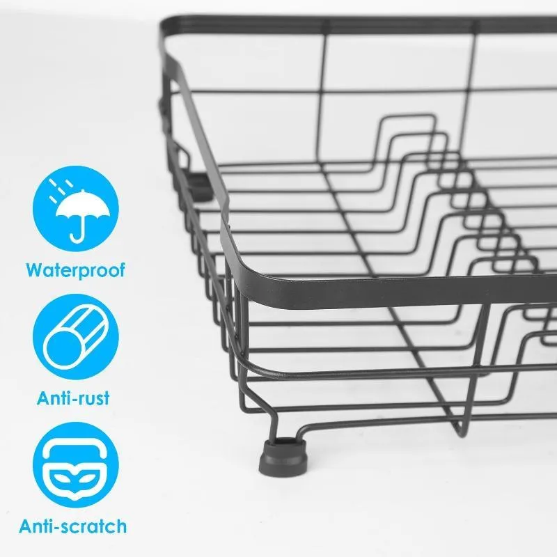 Dish Drying Rack Drain Board Utensil Holder
