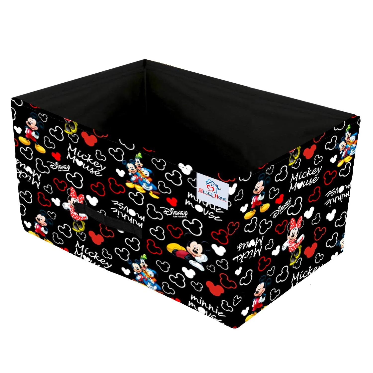 Heart Home Disney Mickey Print Non Woven Fabric 2-Replacement Drawer Storage And Cloth Organizer Unit for Closet (Black)-HHEART16026
