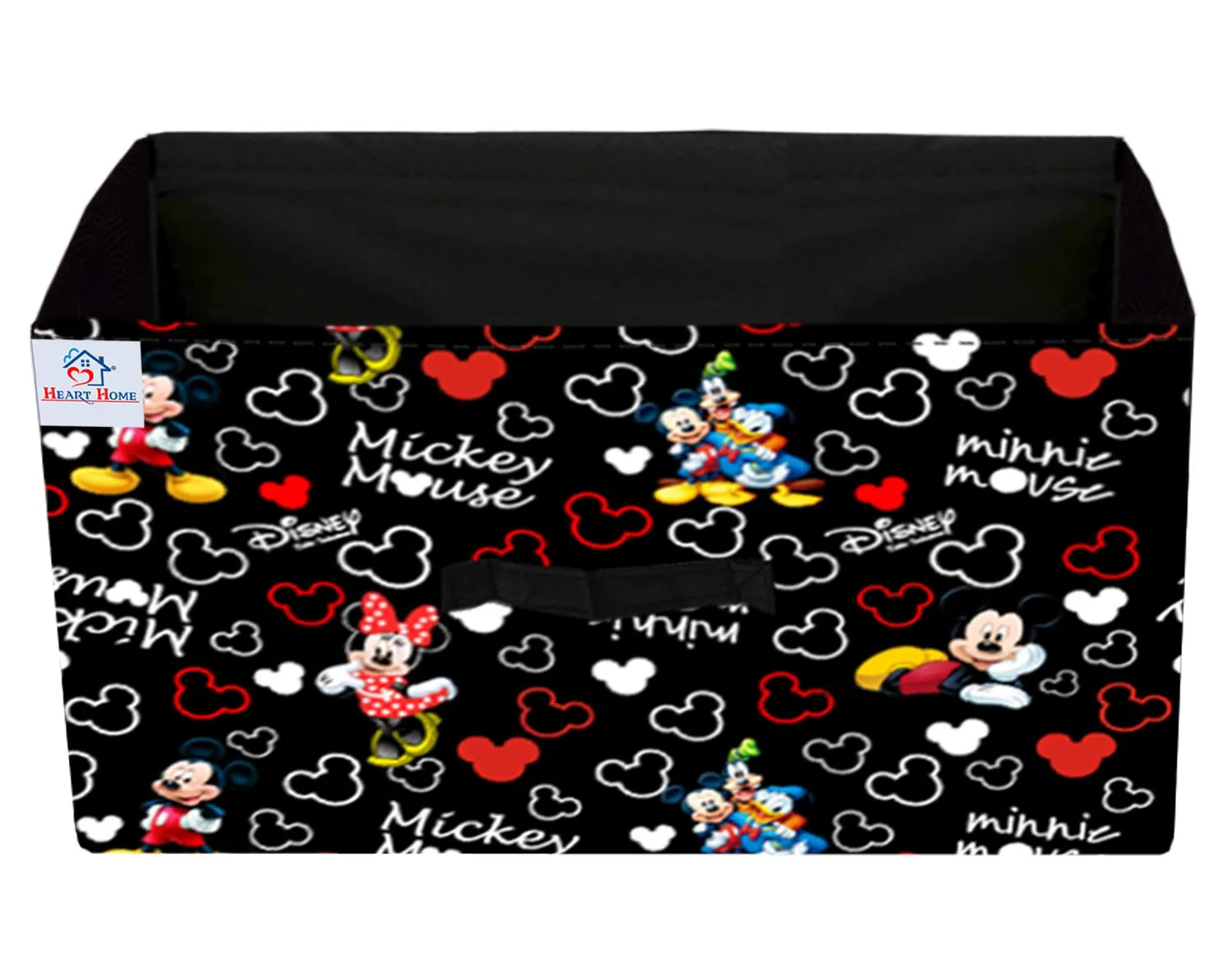 Heart Home Disney Mickey Print Non Woven Fabric 2-Replacement Drawer Storage And Cloth Organizer Unit for Closet (Black)-HHEART16026