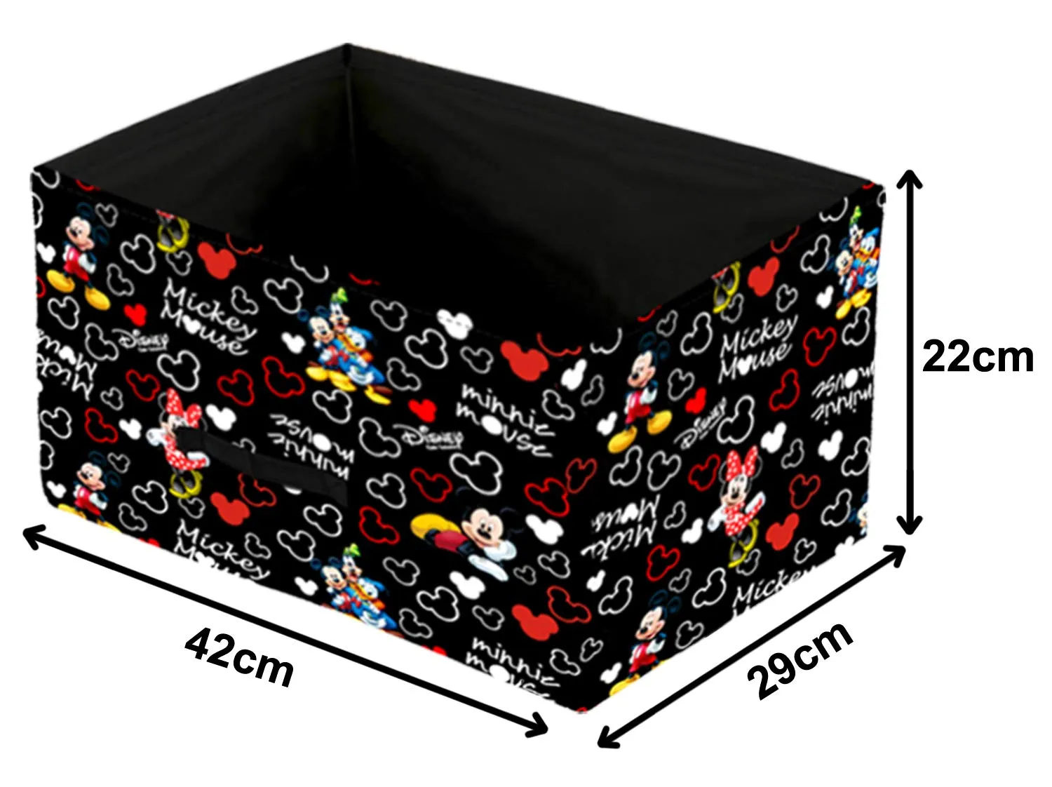Heart Home Disney Mickey Print Non Woven Fabric 2-Replacement Drawer Storage And Cloth Organizer Unit for Closet (Black)-HHEART16026