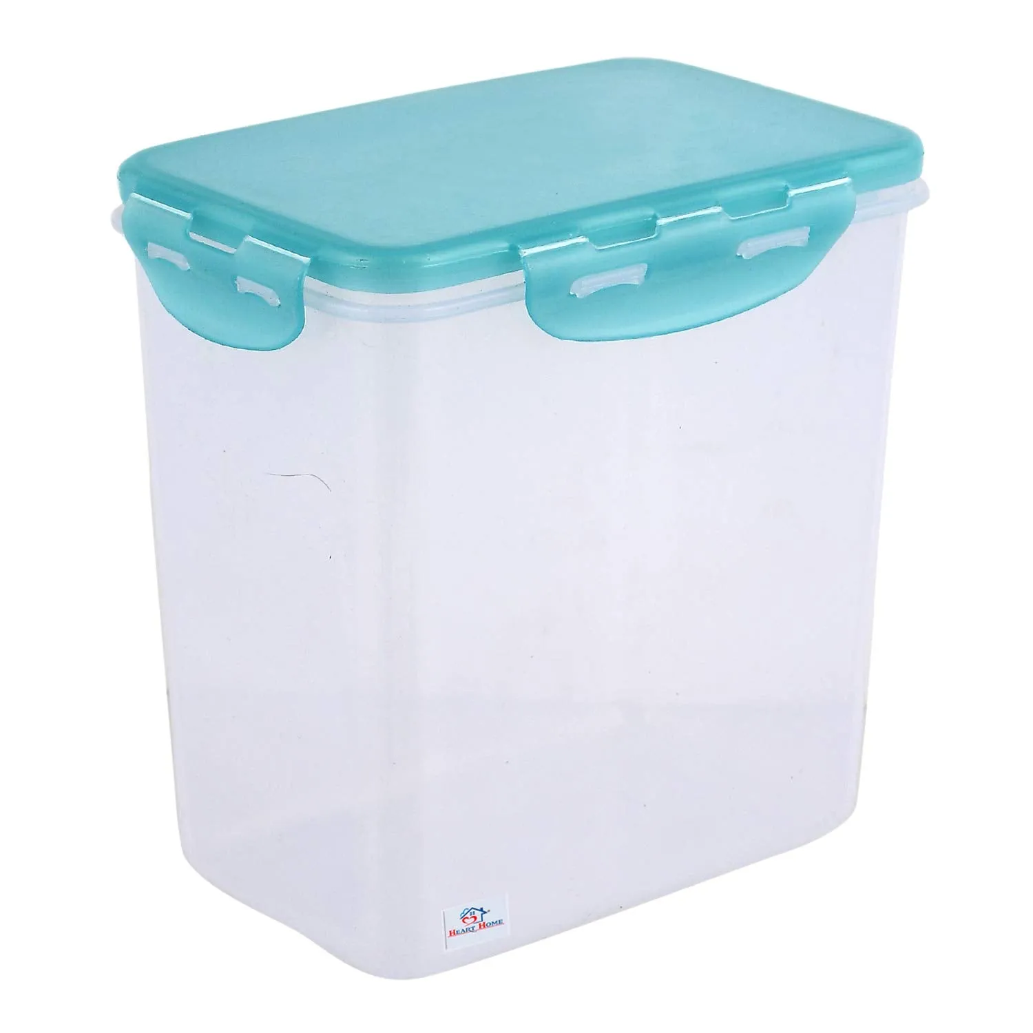 Heart Home klick N Seal 102 Airtight Plastic Square Fridge Food Storage Container (600ml)-Pack of 2 (Green)-KUBMART15677 (HHEART015677)