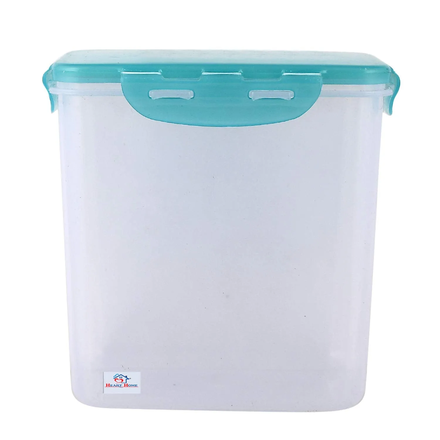 Heart Home klick N Seal 102 Airtight Plastic Square Fridge Food Storage Container (600ml)-Pack of 2 (Green)-KUBMART15677 (HHEART015677)