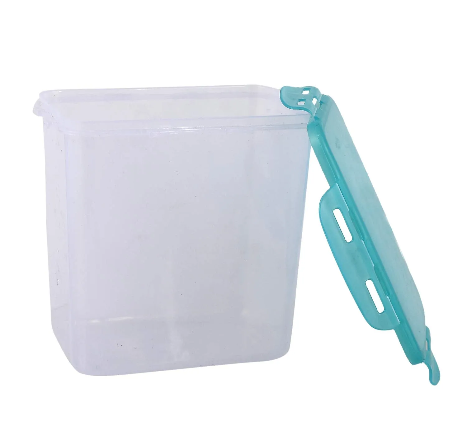 Heart Home klick N Seal 102 Airtight Plastic Square Fridge Food Storage Container (600ml)-Pack of 2 (Green)-KUBMART15677 (HHEART015677)