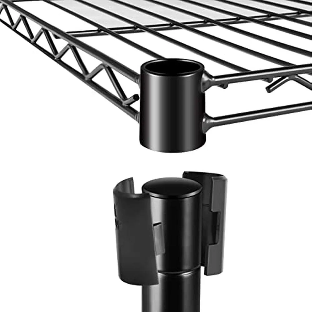 Heavy Duty 5-Shelf Shelving Unit,Plug Version, 29" D x 14" W x 61" H, Black, 5 Tier