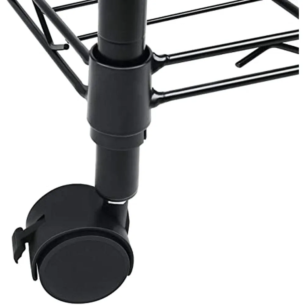 Heavy Duty 5-Shelf Shelving Unit,Plug Version, 29" D x 14" W x 61" H, Black, 5 Tier