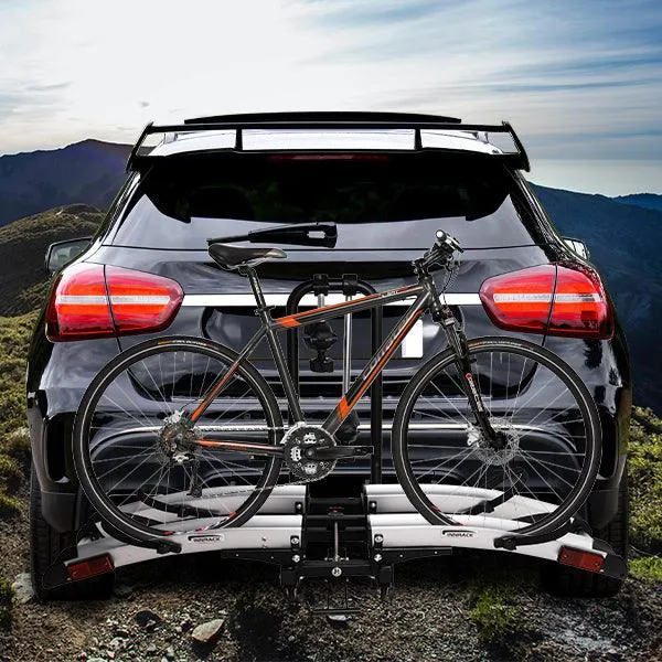 Hitch Bike Rack for 2 Bikes with Wheels Foldable Platform Style Bicycle Car Racks