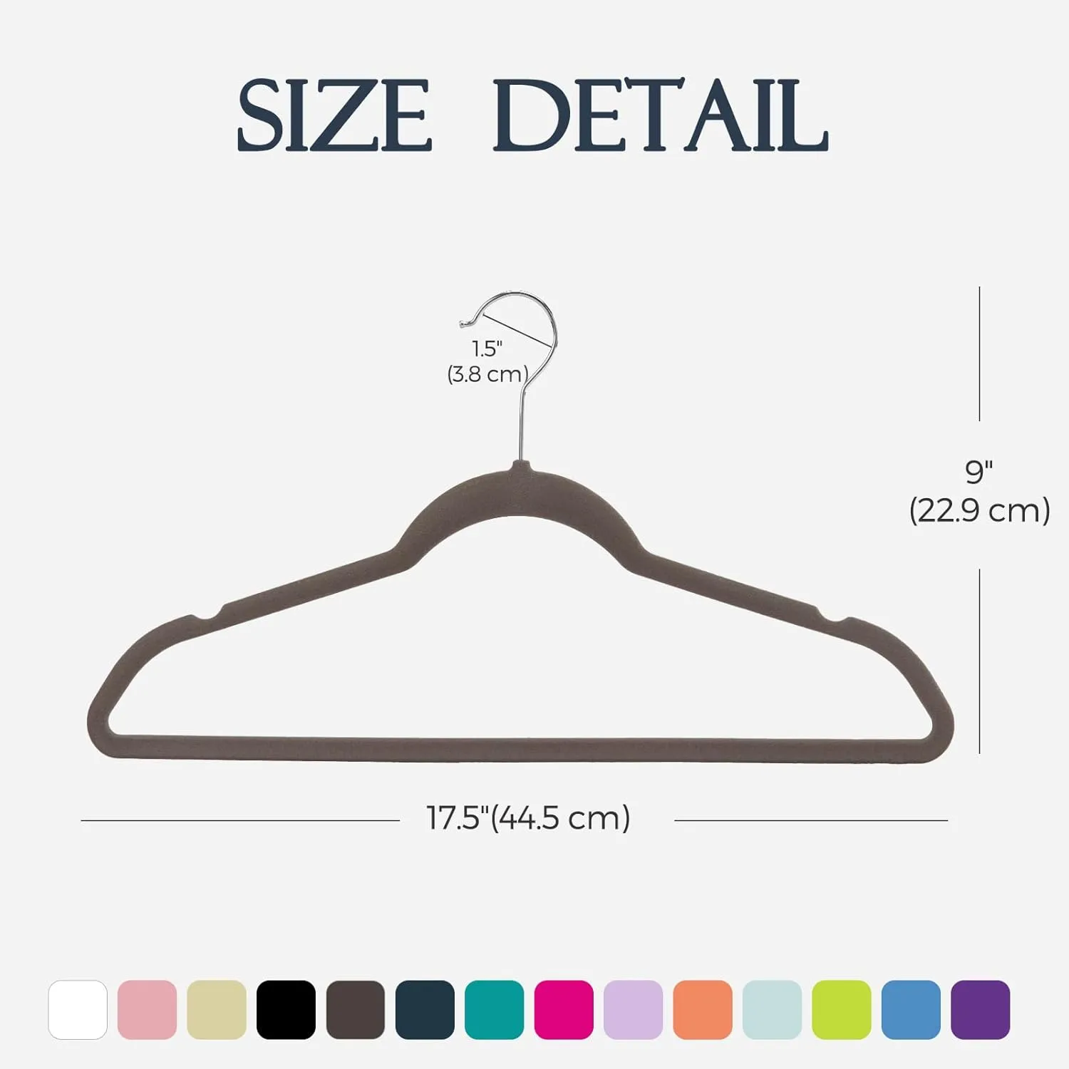 HOUSE DAY 17.5 Inch Silver Hook Velvet Hangers Taupe 60 Pack