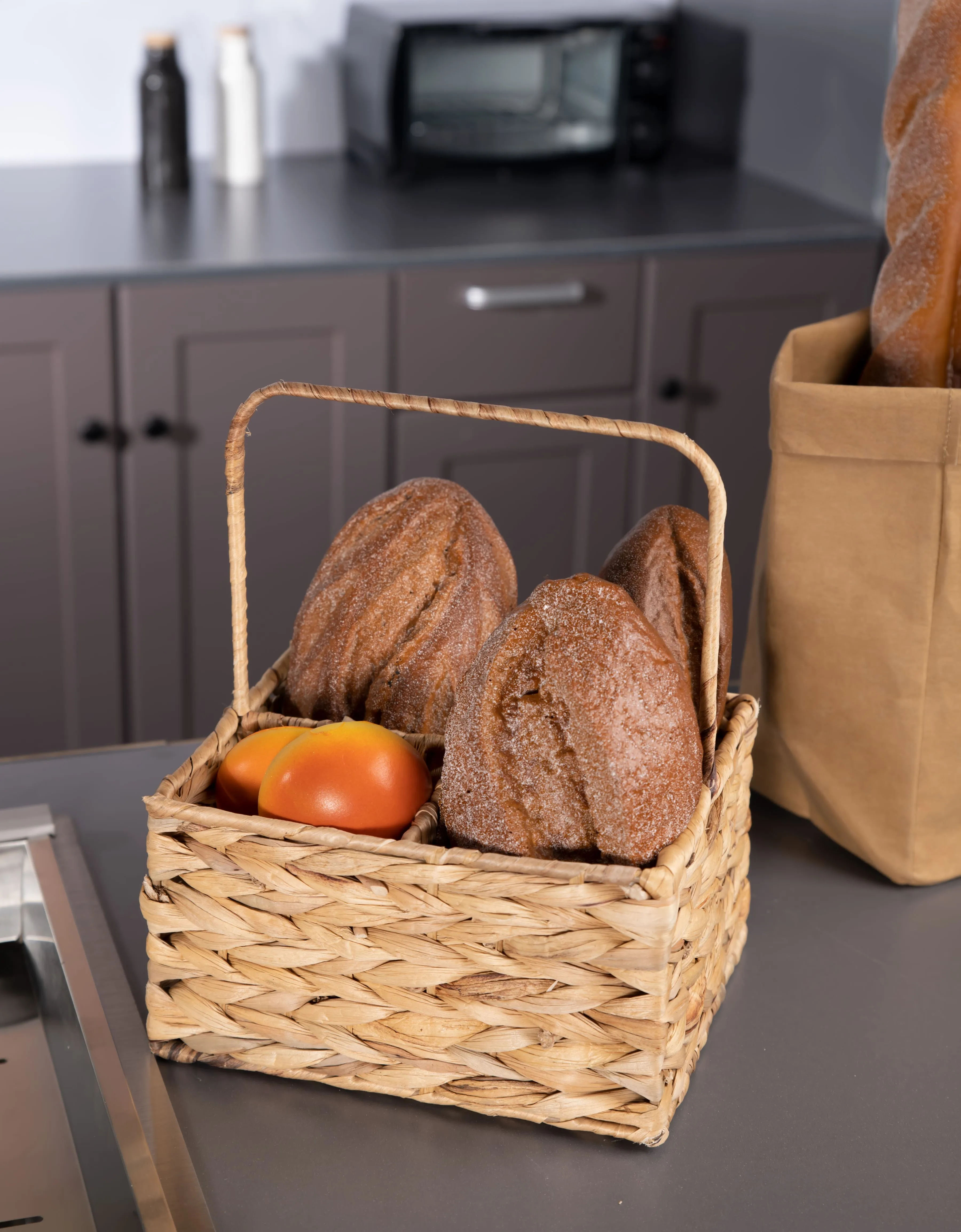 JoJo Fletcher 4 Sections Seagrass Woven Utensil Caddy