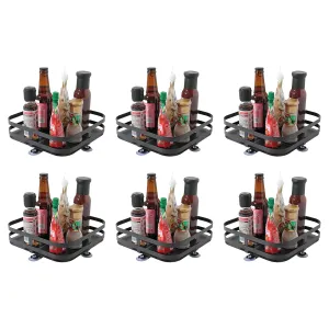 Kuber Industries Rotating Spice Rack|Square Shelf For Cabinet Countertop|360-Degree Rotable Kitchen Trolley|Fruit Basket Pack of 6 (Dark Green)