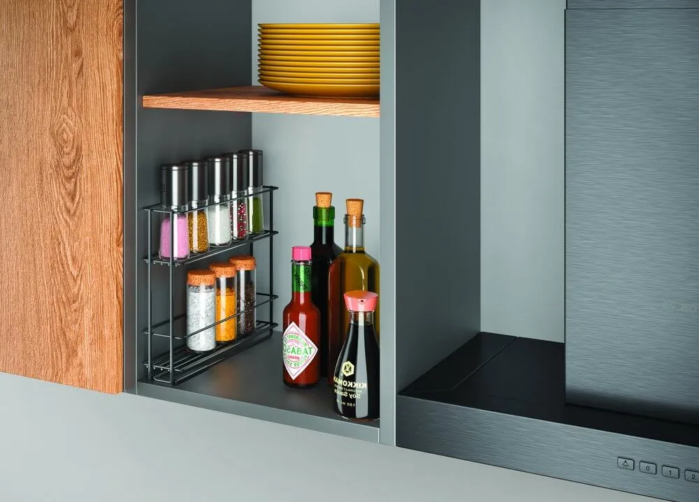 Lava 2 Tier Pull-Out Spice Rack Matte Black