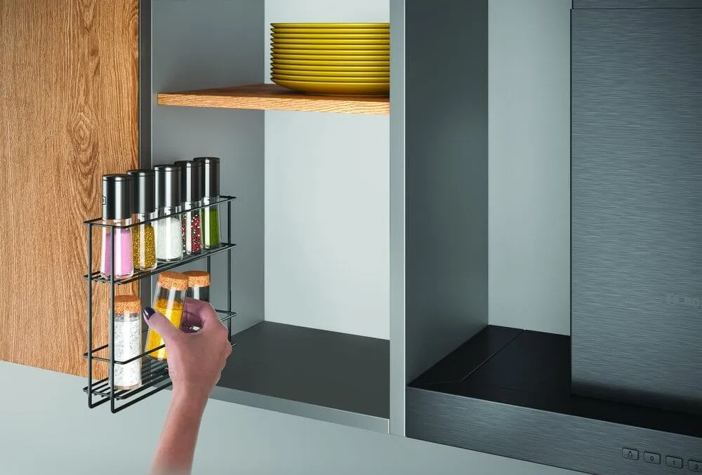 Lava 2 Tier Pull-Out Spice Rack Matte Black