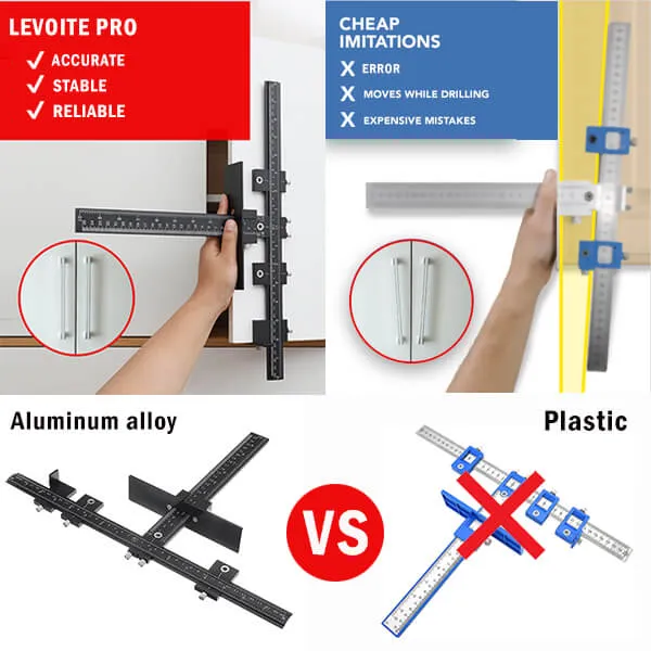Levoite™ Pro - Pro Max Cabinet Hardware Jig Adjustable Drill Guide