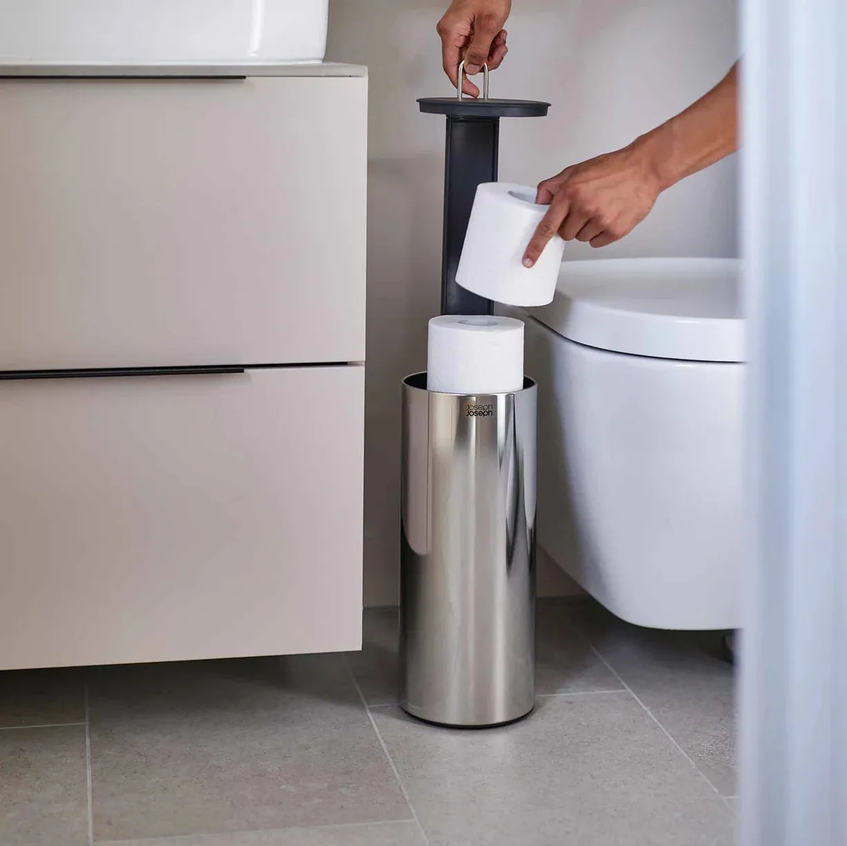 Luxe Stainless-Steel Concealed Toilet Roll Holder