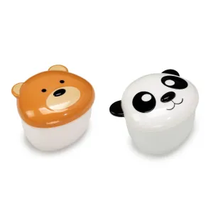 Melii Bear & Panda Snack Containers for Kids - Adorable Airtight, Leakproof Kids Food Storage Set for On-the-Go Joyful Snacking - BPA-Free, Easy to Clean
