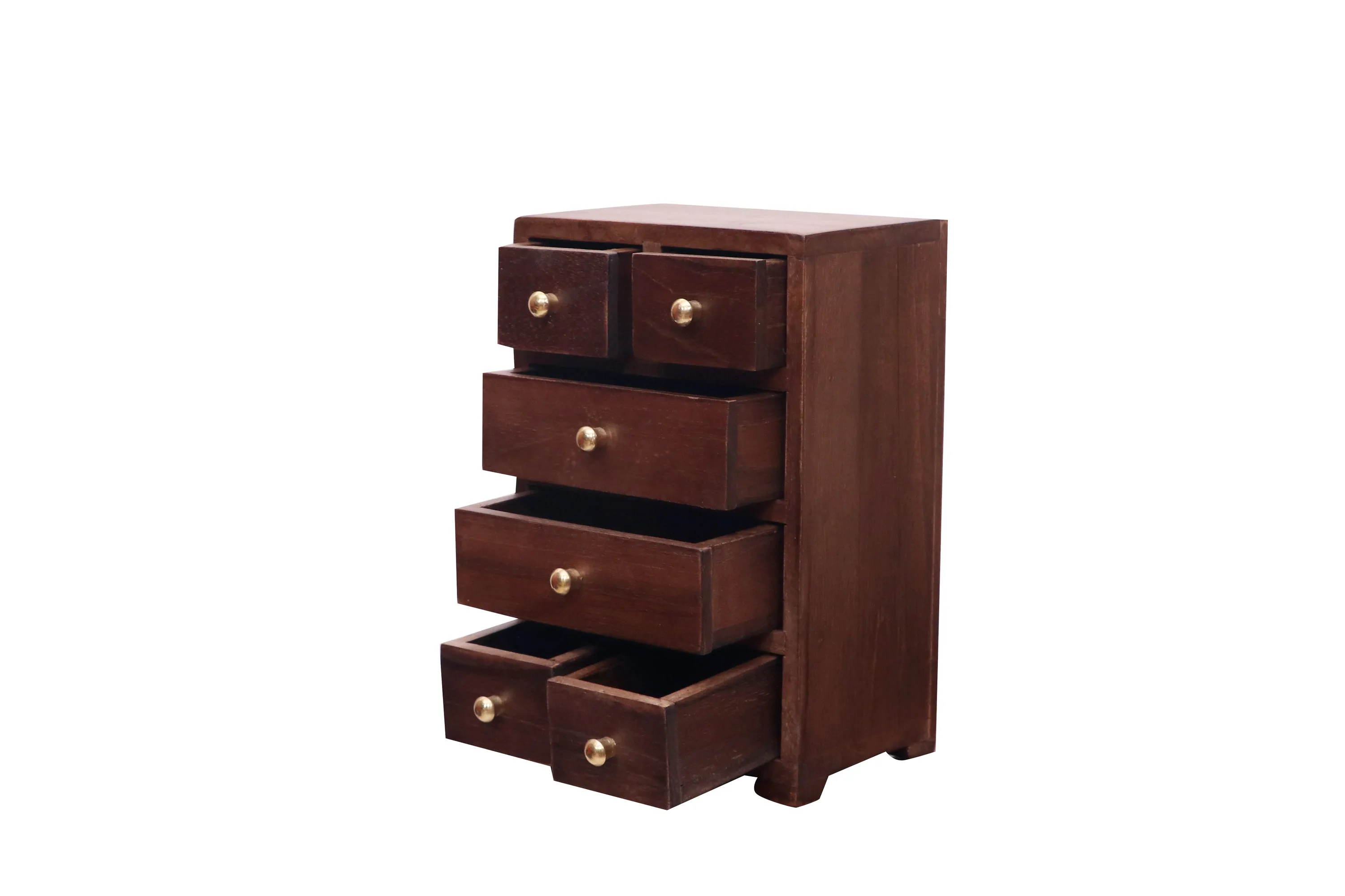 Miniature 6 Compartment Drawer's Chest for Desk organiser (Dark Touch)