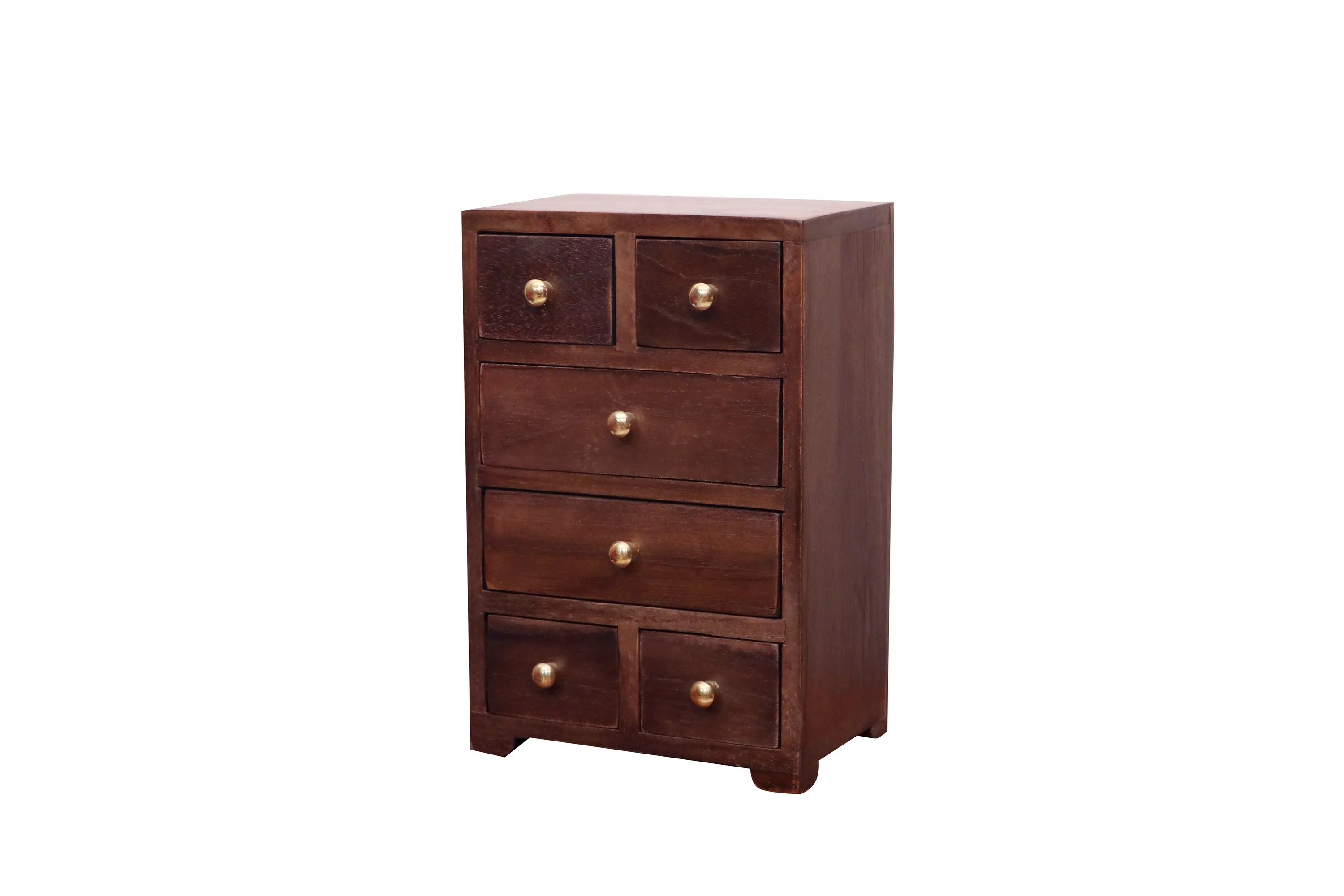Miniature 6 Compartment Drawer's Chest for Desk organiser (Dark Touch)