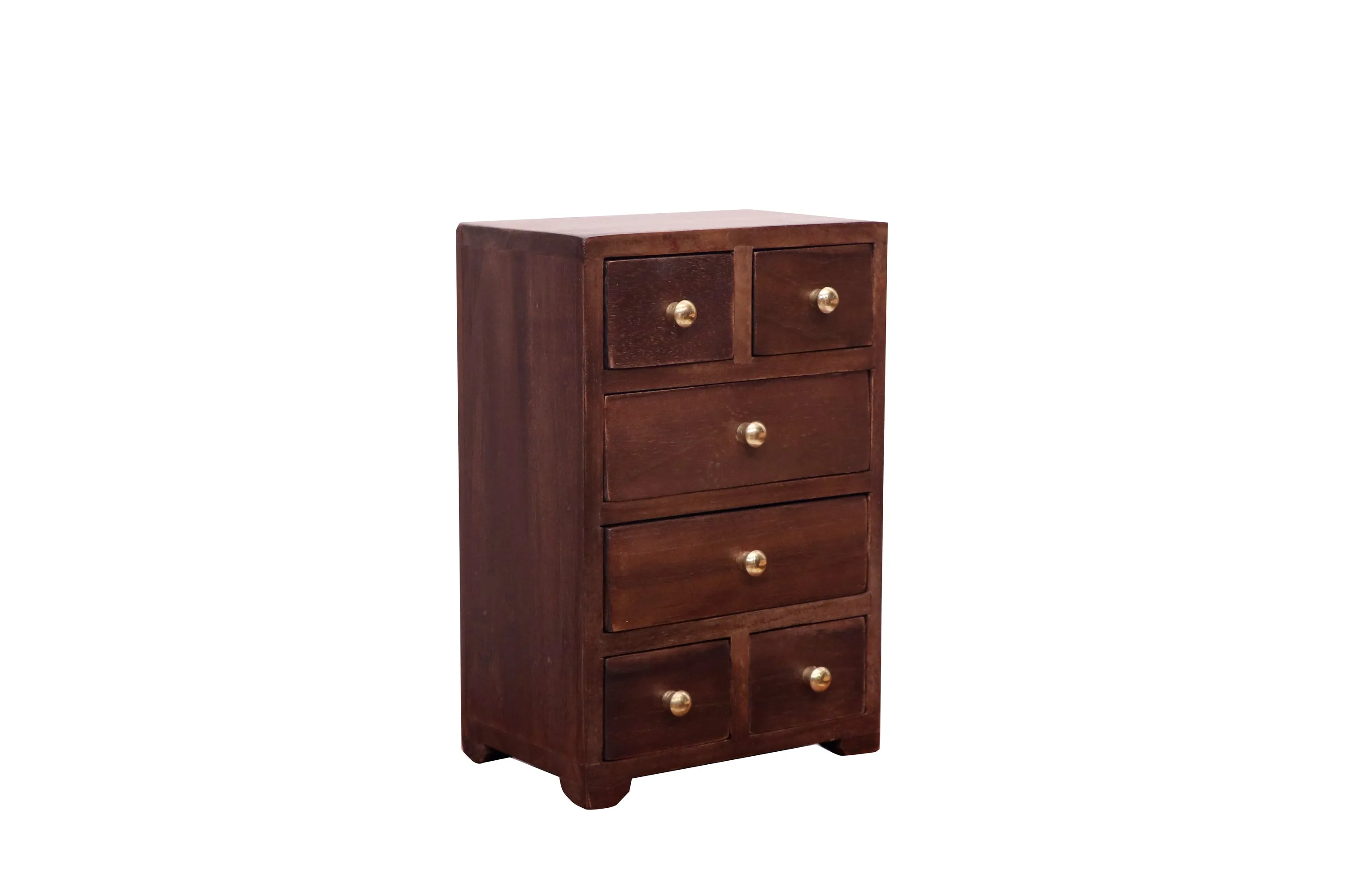 Miniature 6 Compartment Drawer's Chest for Desk organiser (Dark Touch)