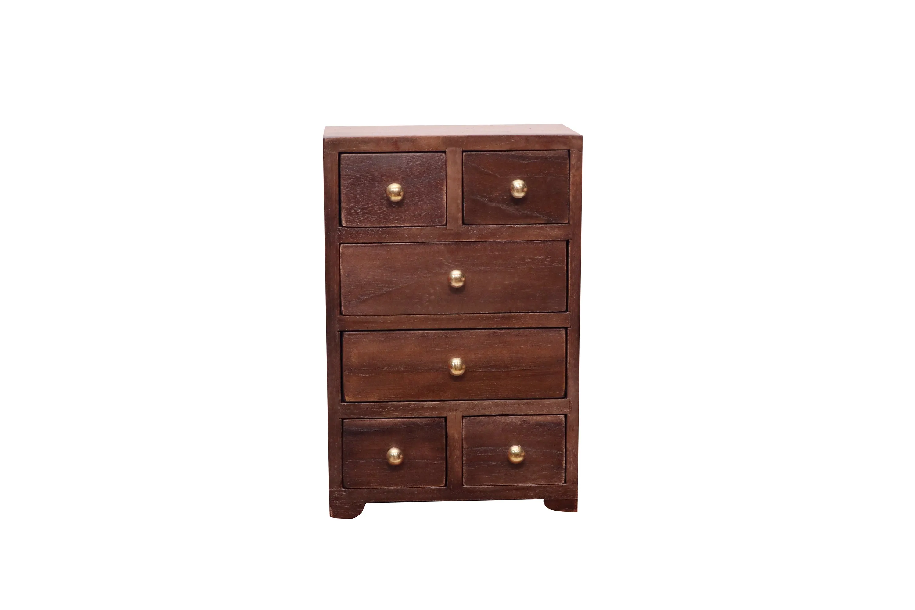 Miniature 6 Compartment Drawer's Chest for Desk organiser (Dark Touch)