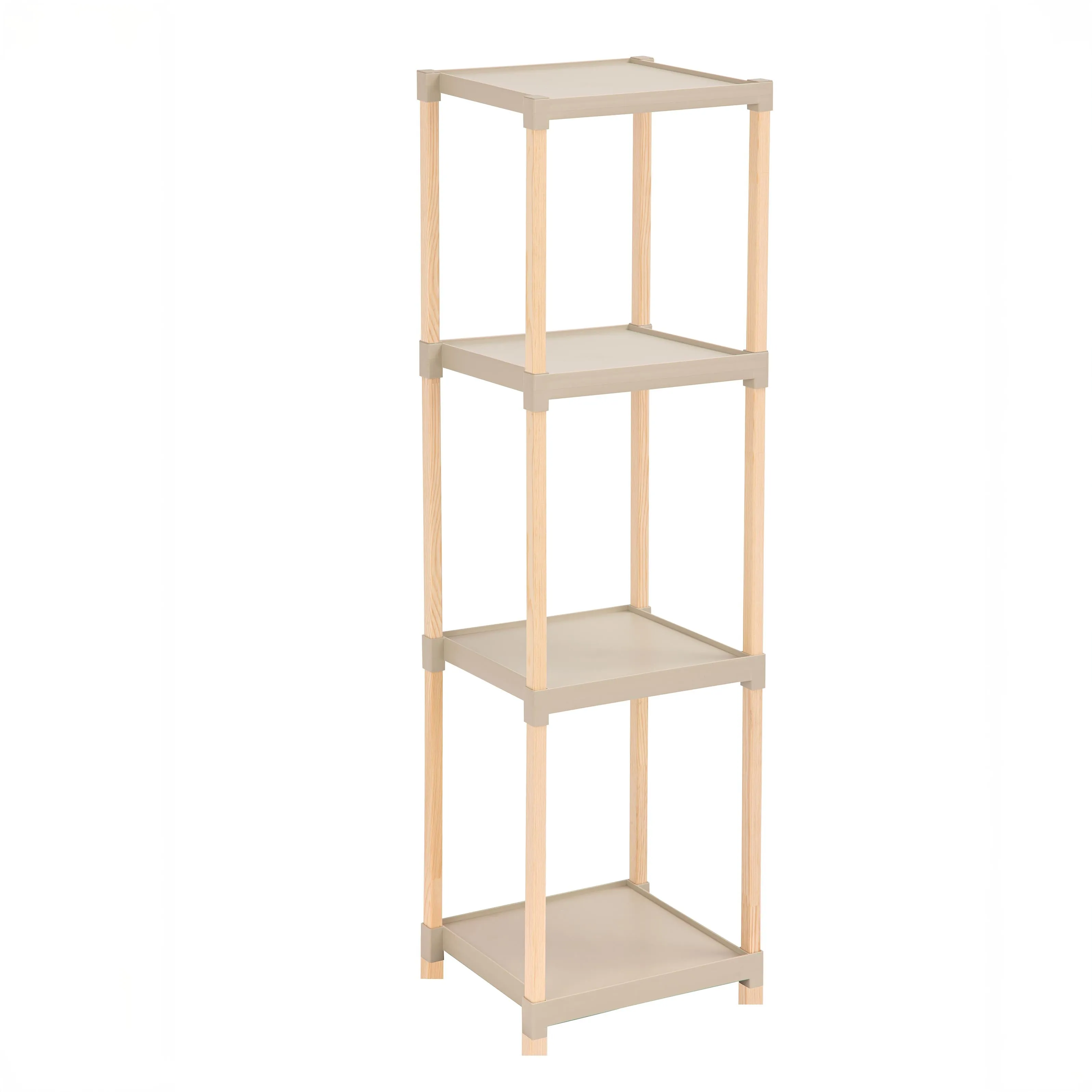 Mira Multifunction Plastic Shelf 28cm 4 Layer Beige