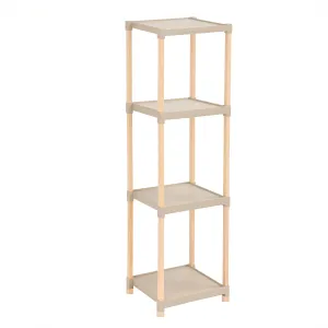 Mira Multifunction Plastic Shelf 28cm 4 Layer Beige