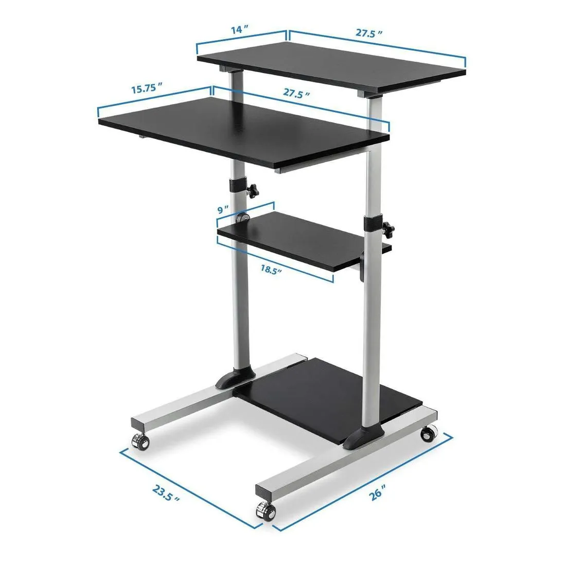Mount-It! MI-7940 Height-Adjustable Rolling Standing Desk
