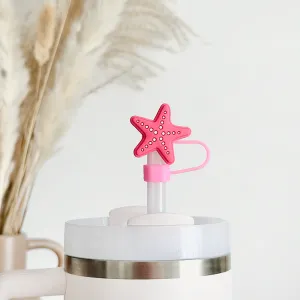 Pink Starfish Straw Cover