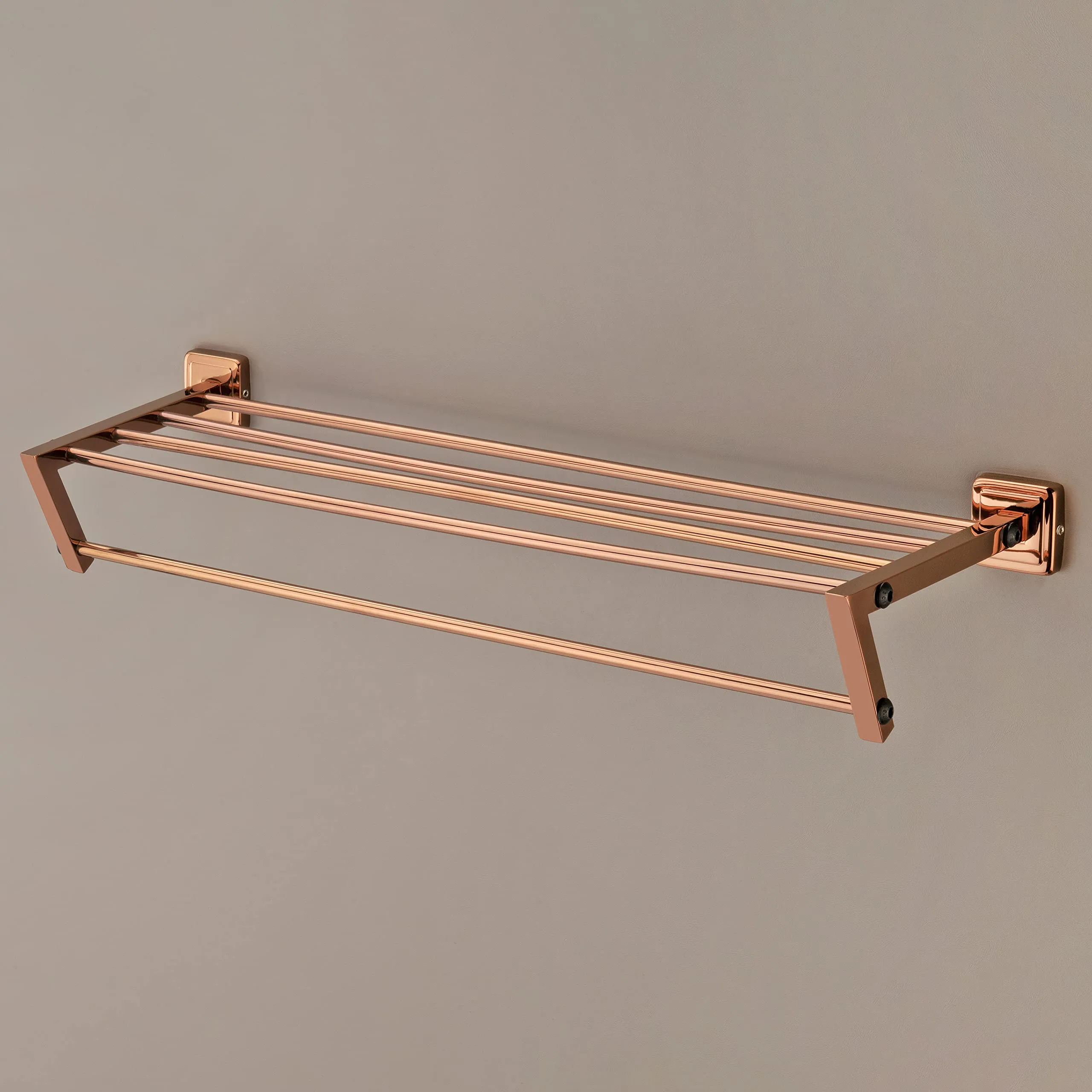 Plantex Decan Rose Gold Finish Bathroom Towel Holder Stand - 24 inches (304 Stainless Steel)