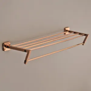 Plantex Decan Rose Gold Finish Bathroom Towel Holder Stand - 24 inches (304 Stainless Steel)