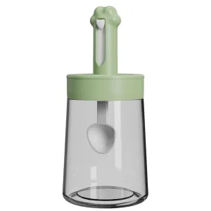 Retractable Spice Jar With Airtight Spoon Lid Seasoning Container Ab-20 Green